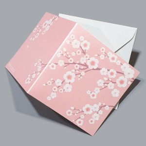 분홍벚꽃사각카드