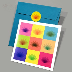 색동연꽃 전통카드