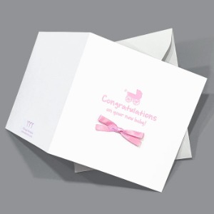 핑크베이지캐리지 임신축하카드